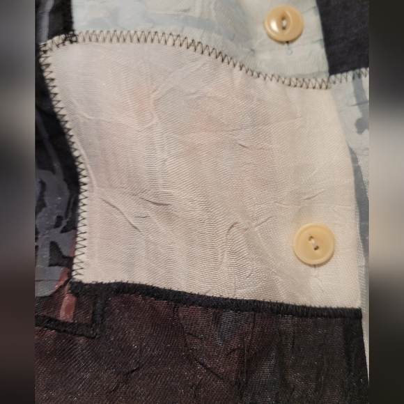 Blue Ice see through button down patchy blouse - Picture 4 of 11